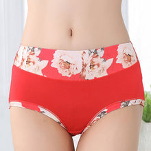 Bamboo Fiber Women Panties High Waist Underpants Sexy Flower Printed Belly In Carry Buttock Briefs Underwear EF8