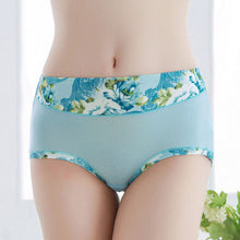 Bamboo Fiber Women Panties High Waist Underpants Sexy Flower Printed Belly In Carry Buttock Briefs Underwear EF8