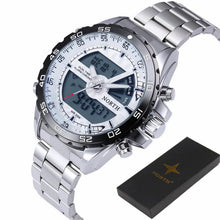 North Digital Sport Watch Men Fashion MultifunctionWristwatch Military Waterproof Round Alarm Quartz Sport Watch Men EF8