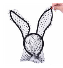 Novelty Mask Bunny Ears Veil Rabbit Ear Headb s Adult Sexy Black Eye Hair Accessories Women Lace Sexy Hair B  Halloween Acc EF8