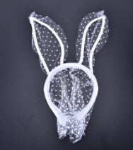 Novelty Mask Bunny Ears Veil Rabbit Ear Headb s Adult Sexy Black Eye Hair Accessories Women Lace Sexy Hair B  Halloween Acc EF8