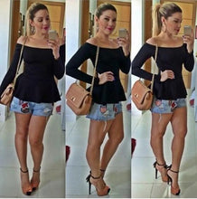 Off Shoulder Women Blouses Sexy VShirt Chiffon Solid Plus Size Ladies Blouse Casual Tops Clothing Tank Shirts EF8