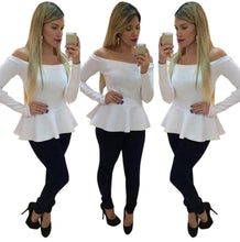 Off Shoulder Women Blouses Sexy VShirt Chiffon Solid Plus Size Ladies Blouse Casual Tops Clothing Tank Shirts EF8