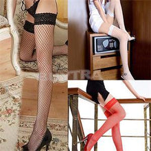 One Size Style Attractive Women Stockings Hosiery Above Knee Nylon Hollow Out Mesh Long Stockings Women Black White Red Pink EF8