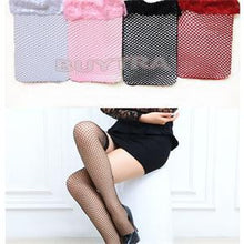 One Size Style Attractive Women Stockings Hosiery Above Knee Nylon Hollow Out Mesh Long Stockings Women Black White Red Pink EF8