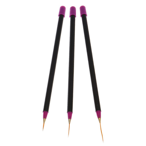 3pc Nail Art Tips Tools Polish Pen Drawing lines Nail Brushes Proffesional Decor Makeup brushes for manicure CY0723 EF8