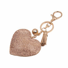 PU Leather Rhinestone Bag Keychain Keyring Gift For Lady 4 Colors s Women Love Heart Pendant Key Chain EF8