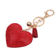 PU Leather Rhinestone Bag Keychain Keyring Gift For Lady 4 Colors s Women Love Heart Pendant Key Chain EF8
