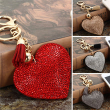 PU Leather Rhinestone Bag Keychain Keyring Gift For Lady 4 Colors s Women Love Heart Pendant Key Chain EF8