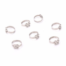 Pad Diy Silver -Plated Ring Blanks Glue On Cabochon Rings Base Anillo Adjustable RingFindings Material For H made EF8