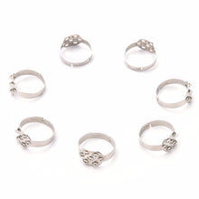 Pad Diy Silver -Plated Ring Blanks Glue On Cabochon Rings Base Anillo Adjustable RingFindings Material For H made EF8