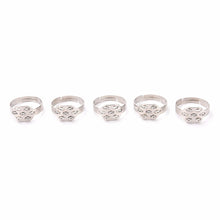 Pad Diy Silver -Plated Ring Blanks Glue On Cabochon Rings Base Anillo Adjustable RingFindings Material For H made EF8