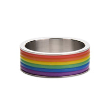 Personalized Rings Titanium Steel Jewelry Rainbow Rings for Men   Women in Stainless Steel Ring S  EF8