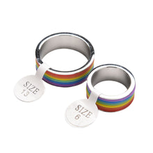 Personalized Rings Titanium Steel Jewelry Rainbow Rings for Men   Women in Stainless Steel Ring S  EF8