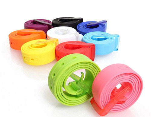 Plastic Belt Friendly C y Multi Color Silicone Rubber Leather Belt Smooth Buckle For Women Men Width 3 5CM Long 102CM EF8