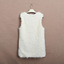 Plus Size Women Medium Style VFashion Sleeveless Coat Outerwear Hair Jacket Casual Waistcoat EF8