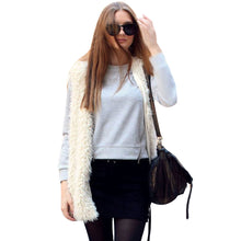 Plus Size Women Medium Style VFashion Sleeveless Coat Outerwear Hair Jacket Casual Waistcoat EF8