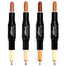 Popfeel Makeup Concealer Double-ended 2 in1 Contour Stick Contouring Highlighter Bronzer Create 3D Face Makeup Full Cover EF8
