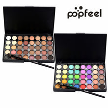 Popfeel Professional EyeShadow Palette Set 40 Colors Powder Cosmetic Set Long-lasting Shimmer/ Matte Eye Shadow Brush Set EF8