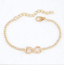 Popular Plating Gold Metal Cross Infinite Bracelet   Bangle Charm chain bracelets Jewelry For Women EF8