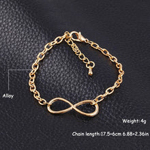 Popular Plating Gold Metal Cross Infinite Bracelet   Bangle Charm chain bracelets Jewelry For Women EF8