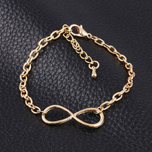 Popular Plating Gold Metal Cross Infinite Bracelet   Bangle Charm chain bracelets Jewelry For Women EF8