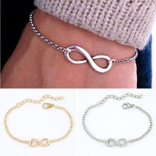 Popular Plating Gold Metal Cross Infinite Bracelet   Bangle Charm chain bracelets Jewelry For Women EF8
