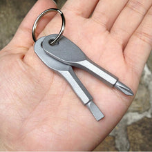 Portable Stainless Steel Keychain Screwdriver Flathead Head Key Ring Key Chain Screwdriver Silver Black Travel Kits EF8