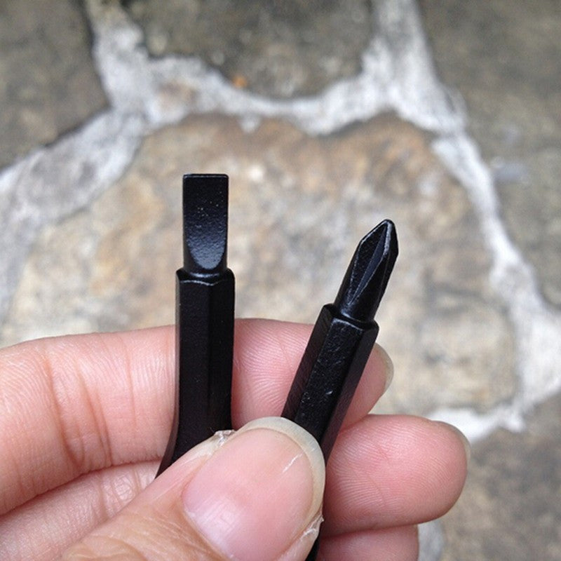 Portable Stainless Steel Keychain Screwdriver Flathead Head Key Ring Key Chain Screwdriver Silver Black Travel Kits EF8