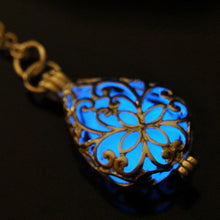 Pretty Magic Round Fairy Locket Glow In The Dark Pendant Necklace Gift Glowing Luminous Vintage Necklaces EF8