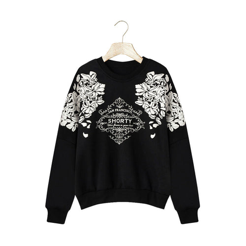 Print Graphic Floral Women Hoodies Long Sleeve Loose Hoody Warm Women Casual Clothes J495 Sweatshirt Mujer Harajuku Hoodies EF8