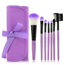 Professional 7pc Makeup Brush Set tools Make-up Toiletry Kit Wool Make Up Brush Set Case Cosmetic Brush EF8