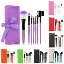 Professional 7pc Makeup Brush Set tools Make-up Toiletry Kit Wool Make Up Brush Set Case Cosmetic Brush EF8