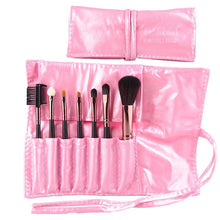 Professional 7pc Makeup Brush Set Tools Foundation Make-up Toiletry Kit Wool Make Up Blush Brush Set Case 4 Colors EF8