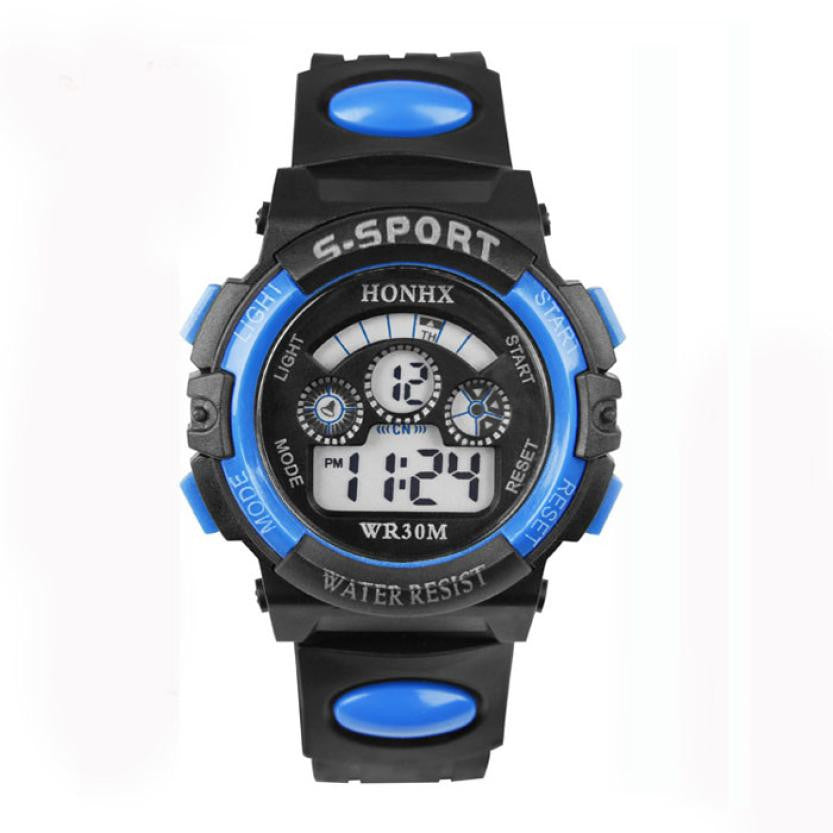 al Gifts Waterproof Children Boy Digital LED Quartz Alarm Date Sports Wristwatch for Cool Teenagers EF8