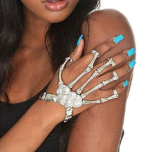 Pulseras Pulseira Slave Bones H  Skull Bracelets   Bangles Bracelets For Women Cool Punk metal Goth Skeleton Bracelet EF8