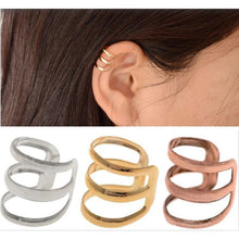 Punk Rock Ear Clip Cuff Wrap Earrings No piercing-Clip on Silver Gold Bronze Women Men Party Jewelry Free Ship 2pcs EF8