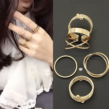 Punk Style Gold Sliver Knuckle Rings for women Finger Ring Gift 6pc Unique Ring Set EF8