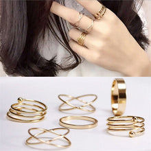 Punk Style Gold Sliver Knuckle Rings for women Finger Ring Gift 6pc Unique Ring Set EF8
