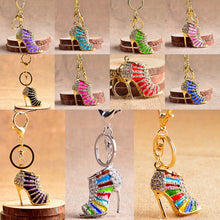 Purse Bags Pendant Holder Chains Key Rings Gifts For Women 11 Colors s Women Crystal Rhinestone High Heeled Shoe Keychain EF8