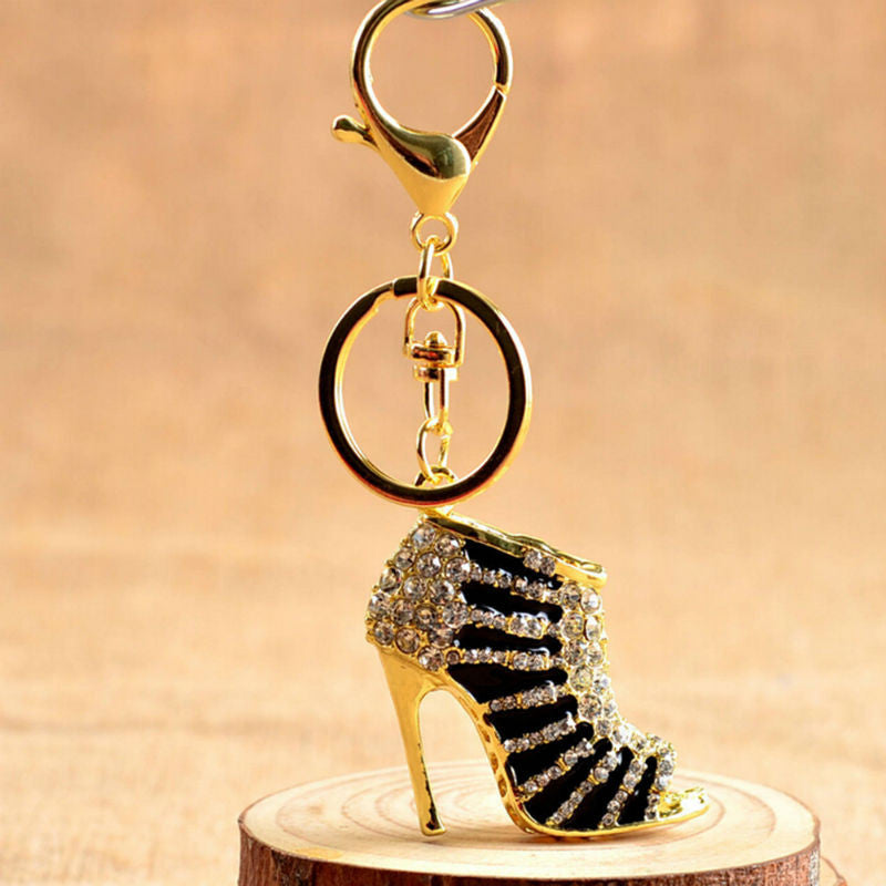 Purse Bags Pendant Holder Chains Key Rings Gifts For Women 11 Colors s Women Crystal Rhinestone High Heeled Shoe Keychain EF8