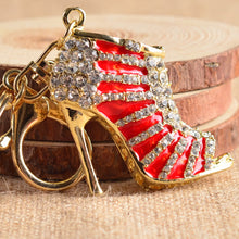 Purse Bags Pendant Holder Chains Key Rings Gifts For Women 11 Colors s Women Crystal Rhinestone High Heeled Shoe Keychain EF8