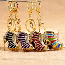 Purse Bags Pendant Holder Chains Key Rings Gifts For Women 11 Colors s Women Crystal Rhinestone High Heeled Shoe Keychain EF8
