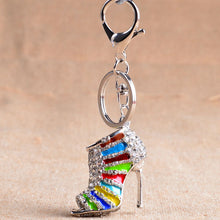 Purse Bags Pendant Holder Chains Key Rings Gifts For Women 11 Colors s Women Crystal Rhinestone High Heeled Shoe Keychain EF8