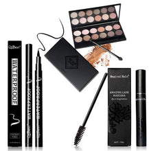 perfect combination of eye makeup 12 Colors Professional Nude Eye Shadow Mascara Eyeliner Make up Set EF8
