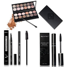 perfect combination of eye makeup 12 Colors Professional Nude Eye Shadow Mascara Eyeliner Make up Set EF8