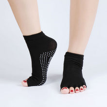Quality Half Toe Yoga Socks Non-Slip Peep Toe Anti-Slip Pilates Ankle Grip Durable Open Half Five Fingers Cotton Yoga Socks EF8