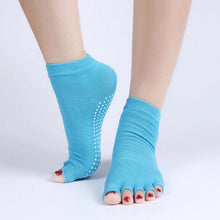 Quality Half Toe Yoga Socks Non-Slip Peep Toe Anti-Slip Pilates Ankle Grip Durable Open Half Five Fingers Cotton Yoga Socks EF8