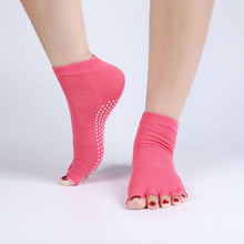 Quality Half Toe Yoga Socks Non-Slip Peep Toe Anti-Slip Pilates Ankle Grip Durable Open Half Five Fingers Cotton Yoga Socks EF8