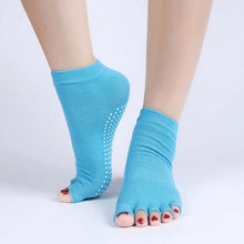 Quality Half Toe Yoga Socks Non-Slip Peep Toe Anti-Slip Pilates Ankle Grip Durable Open Half Five Fingers Cotton Yoga Socks EF8